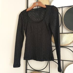 4/$25 Crochet Stretch Long Sleeve Top